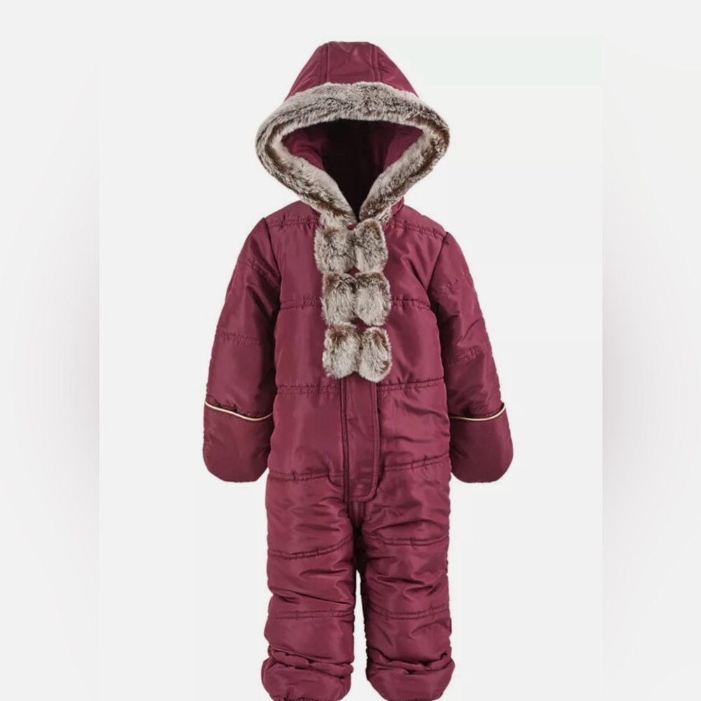 First Impressions Toddler Faux-Fur Bow Snowsuit